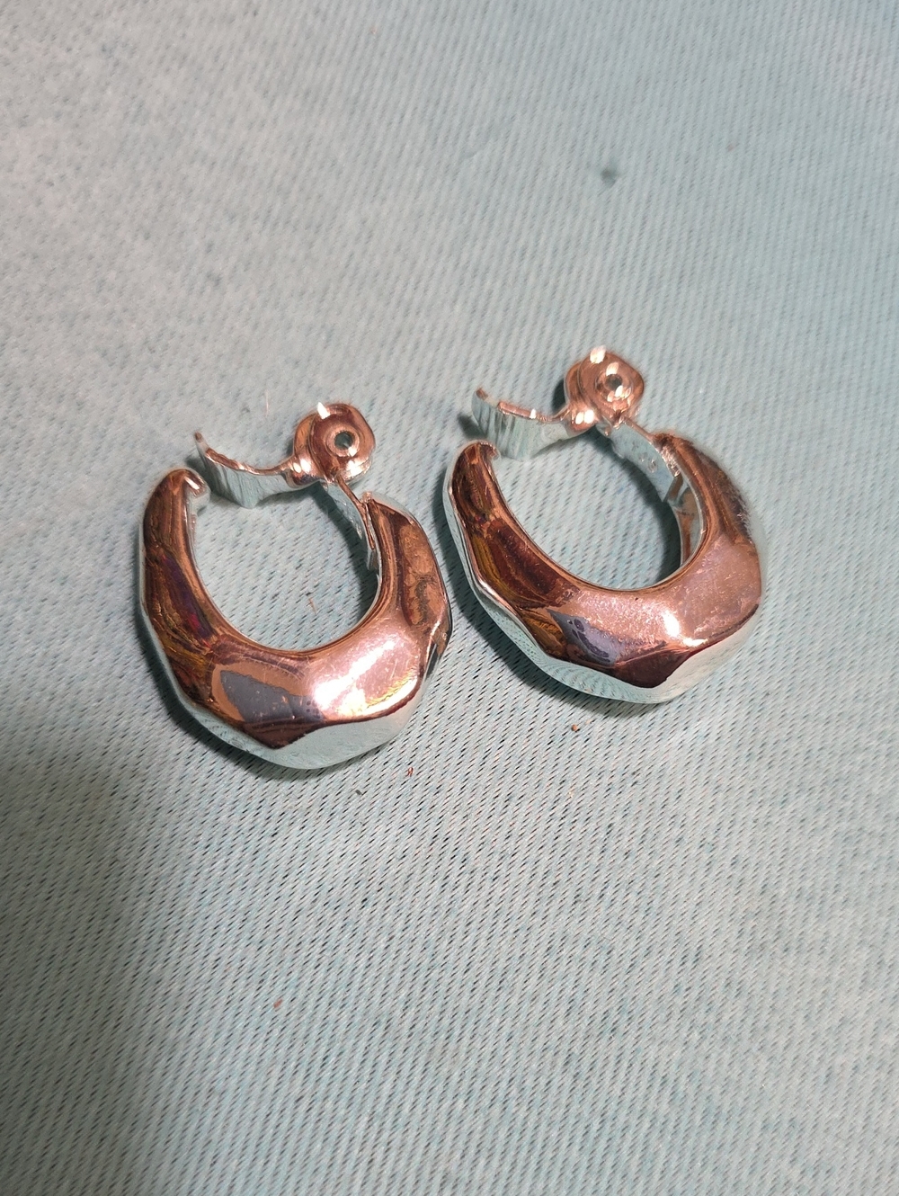 TJG Classic Silver Chunky Hoop Clip On Earrings - Women Jewelry